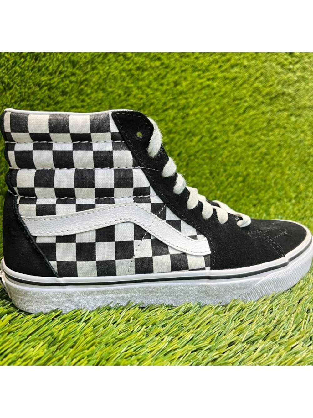 Vans Sk8-Hi Checkerboard Womens Size 7 Black White Athletic Skate Shoes Sneakers